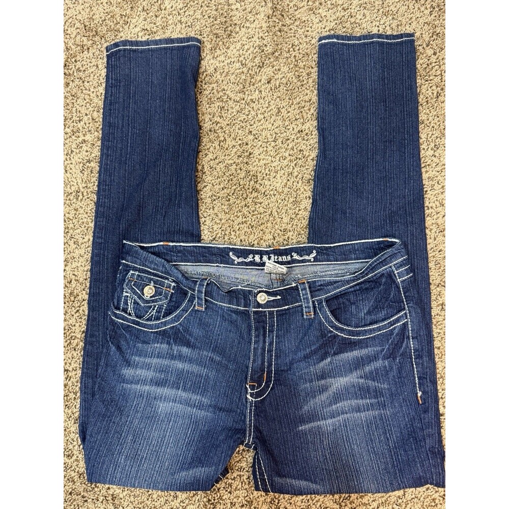 B.B. Jeans Company Thick Stitch Faux Flap Pocket Skinny Jeans Size 15 Y2K Boho